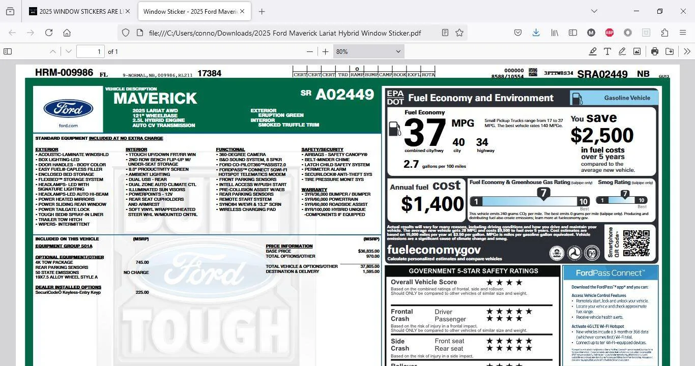 Ford Maverick 2025 Maverick Windwo Stickers Are Live! Get Yours Yet? 2024-11-29