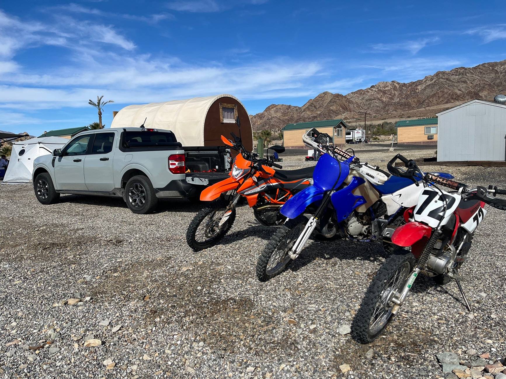 Ford Maverick Fitting 2 dirtbikes in the bed IMG_7495