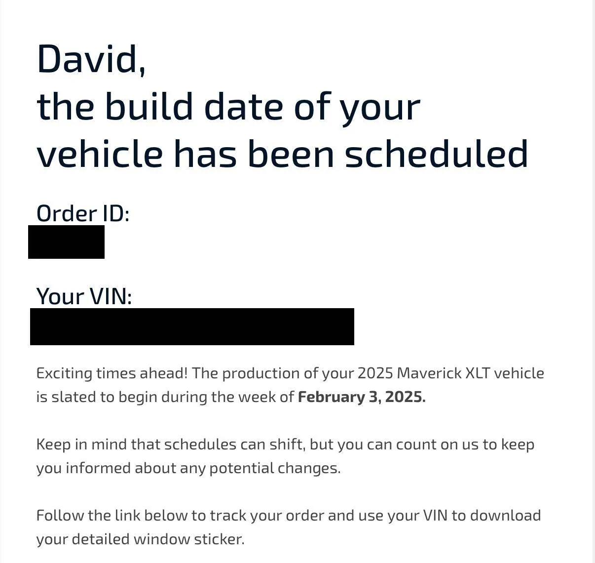 Ford Maverick 2025 Maverick Job 2 Orders Starting to be Scheduled for Production! Screenshot 2024-12-05 at 1.14.51 PM