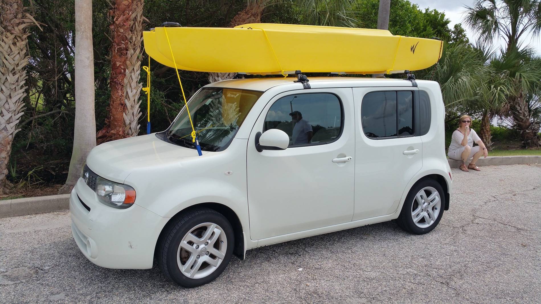 Ford Maverick Looking to tie down ladder to front of vehicle Cube with Kayak1