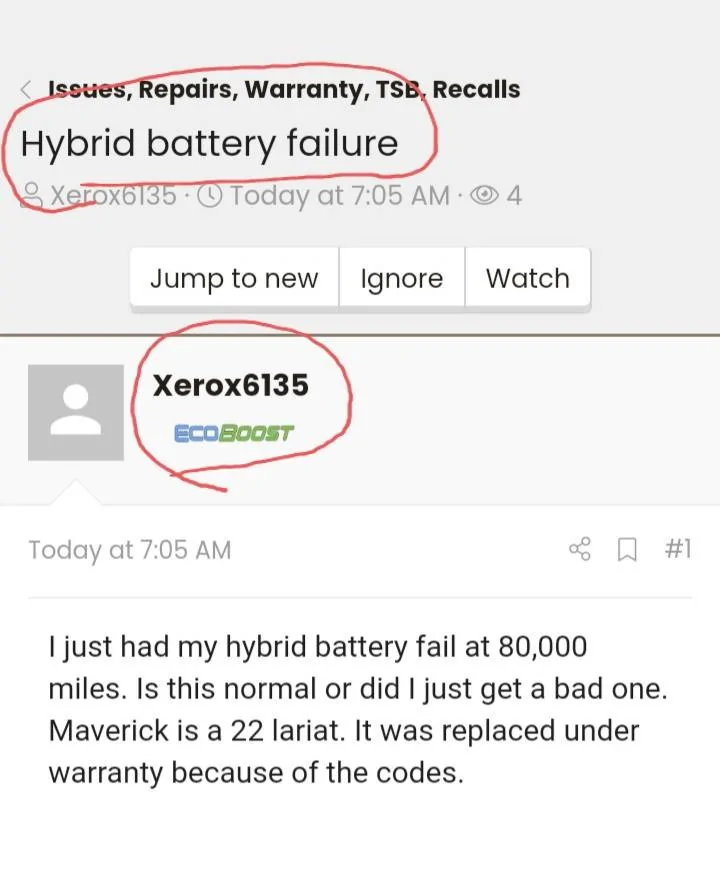 Ford Maverick Hybrid battery failure 20241207_094329