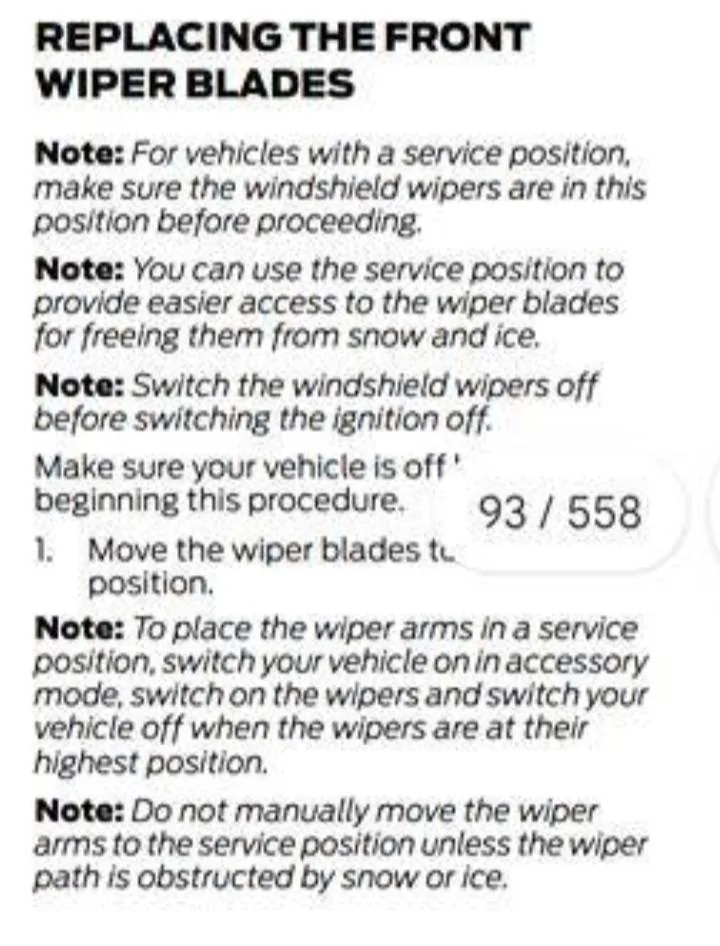 Ford Maverick Can't raise windshield wipers? 20241209_065604