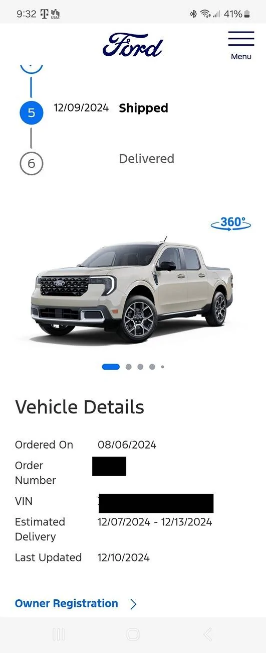 Ford Maverick 2025 Maverick Now Shipping! Received my Shipped update 1000003602