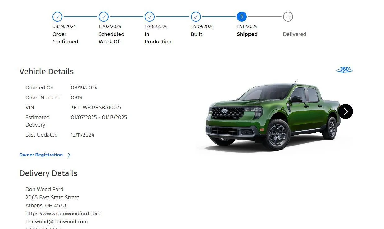 Ford Maverick 2025 Maverick Now Shipping! Received my Shipped update 1734012211085-rr