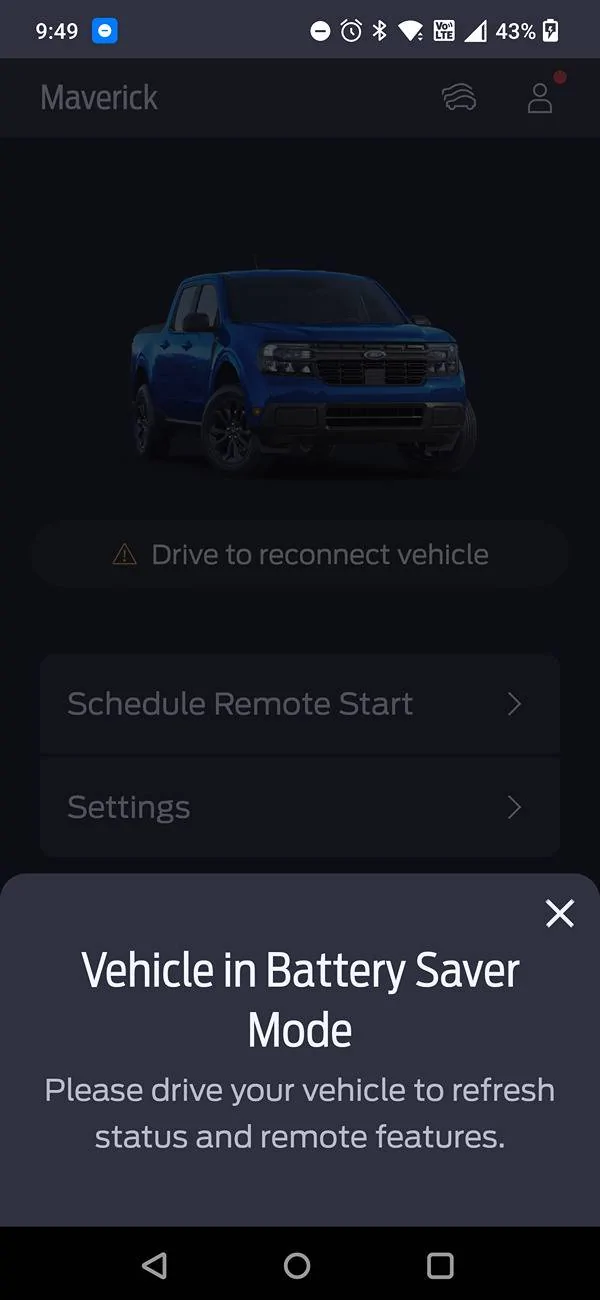 Ford Maverick New FordPass updated control center lock/unlock function on iOS Devices 1000075556