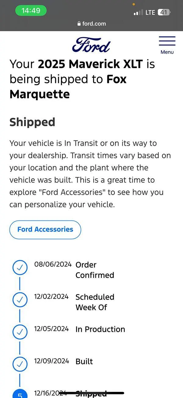 Ford Maverick 2025 Maverick Now Shipping! Received my Shipped update IMG_2591