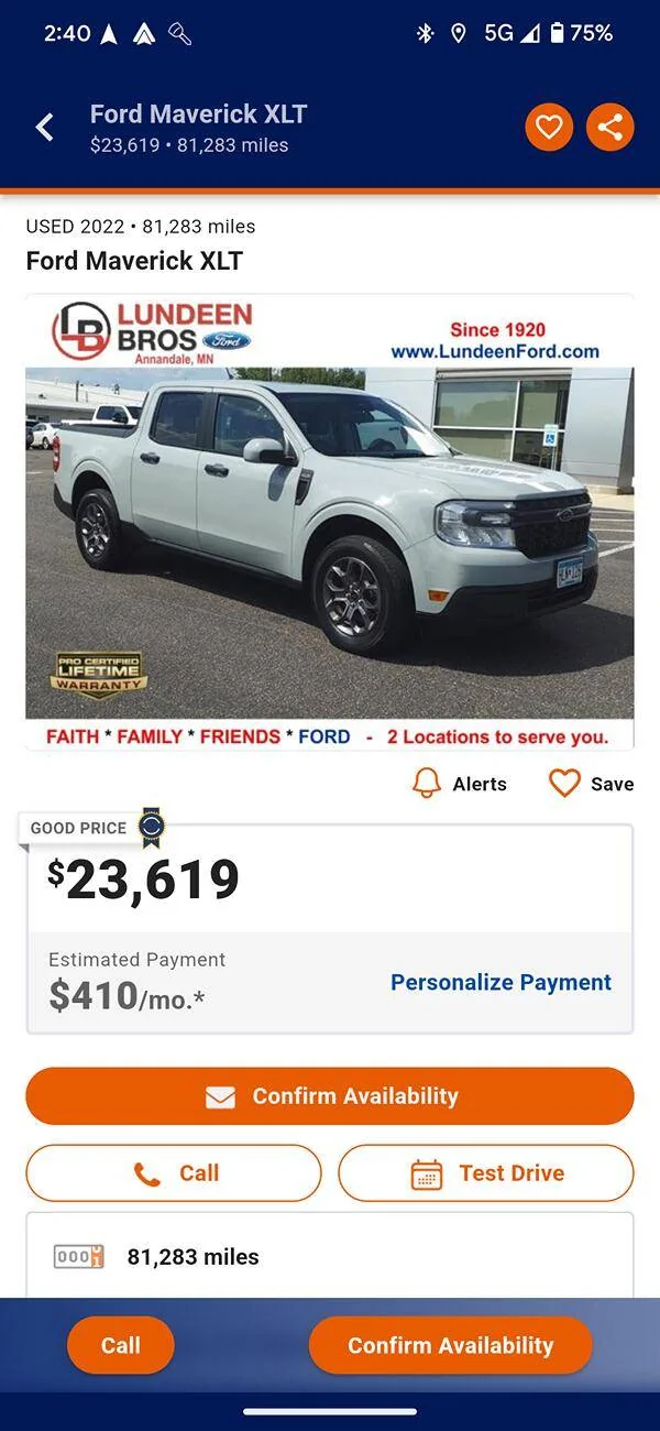 Ford Maverick Is a used maverick above 80k miles worth it ? 1000025434
