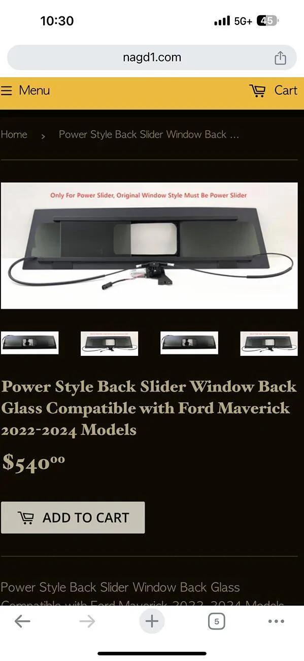 Ford Maverick Manual Sliding Rear Glass Aftermarket Solution - LQQK IMG_3548