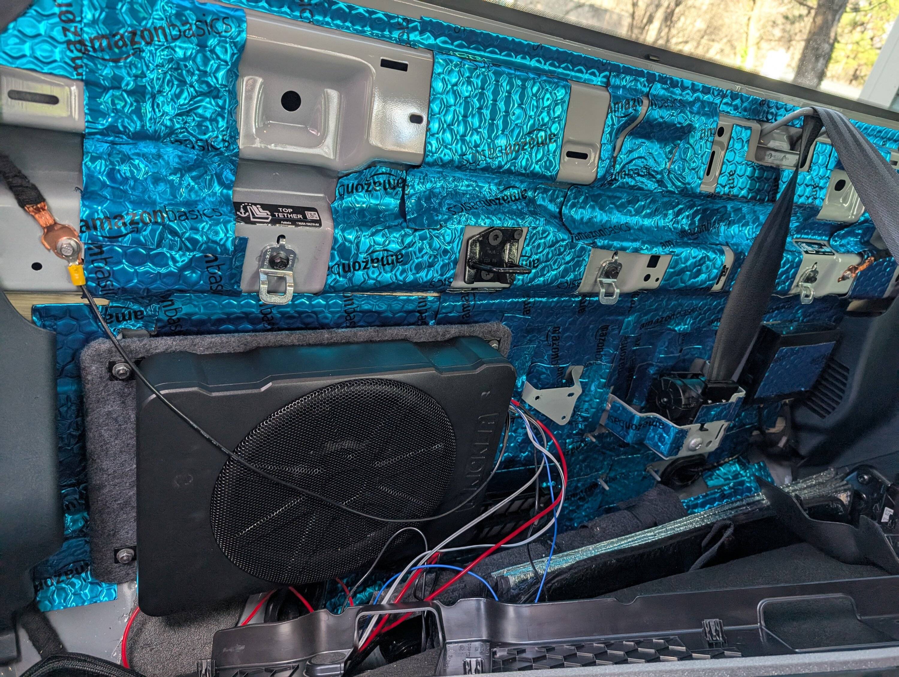 Ford Maverick Rattle when mounting HS10 to rear wall SubWoofer