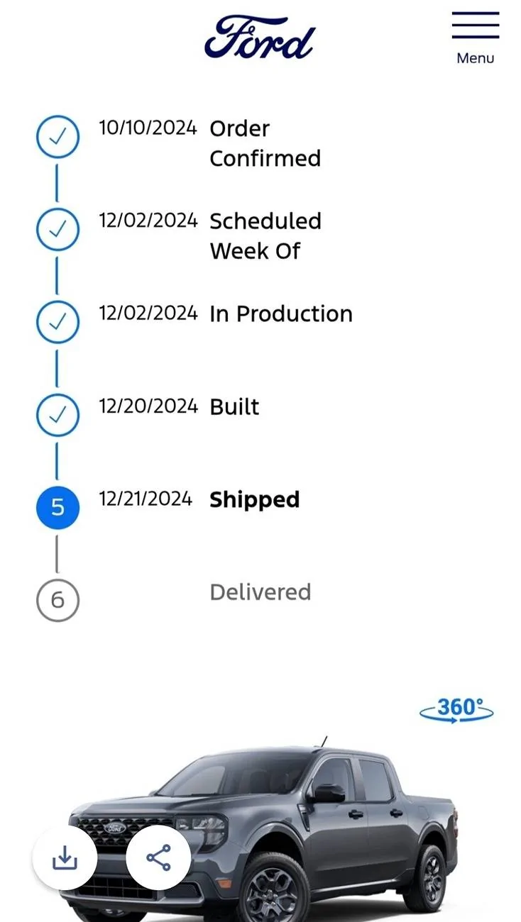 Ford Maverick 2025 Maverick Now Shipping! Received my Shipped update Screenshot_20241223_050519_Messages