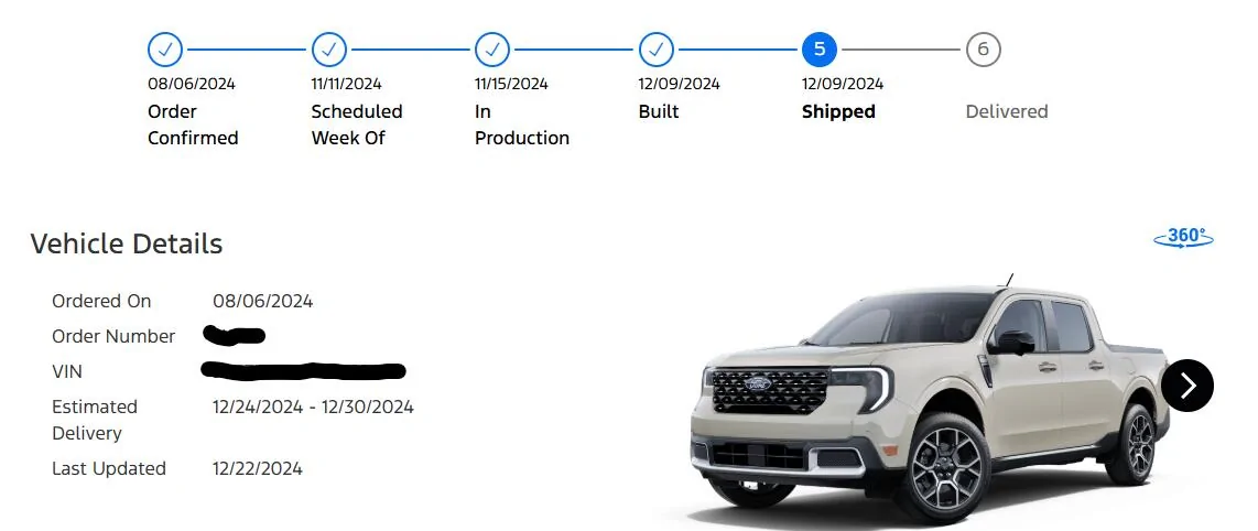 Ford Maverick 2025 Maverick Now Shipping! Received my Shipped update 1734963481485-gd