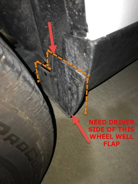 Ford Maverick Rear wheel well flap needed (Driver Side) IMG_4672