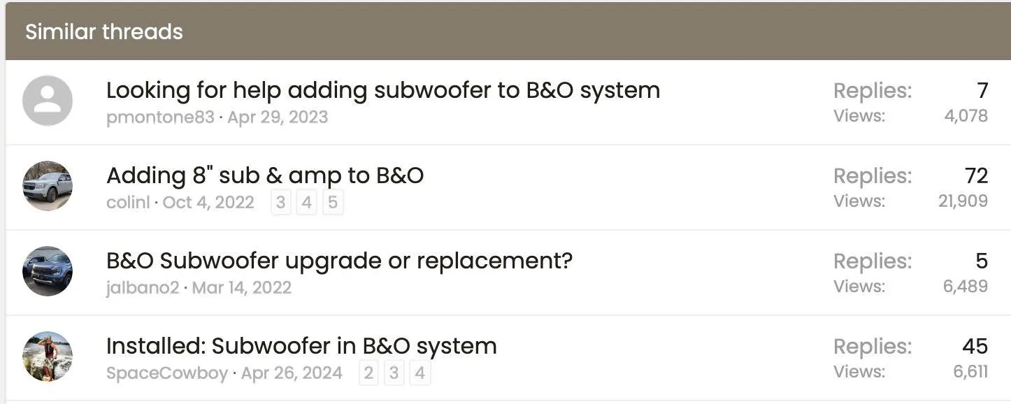 Ford Maverick Adding subwoofer to lariat advice. B&O 1735063726800-yj
