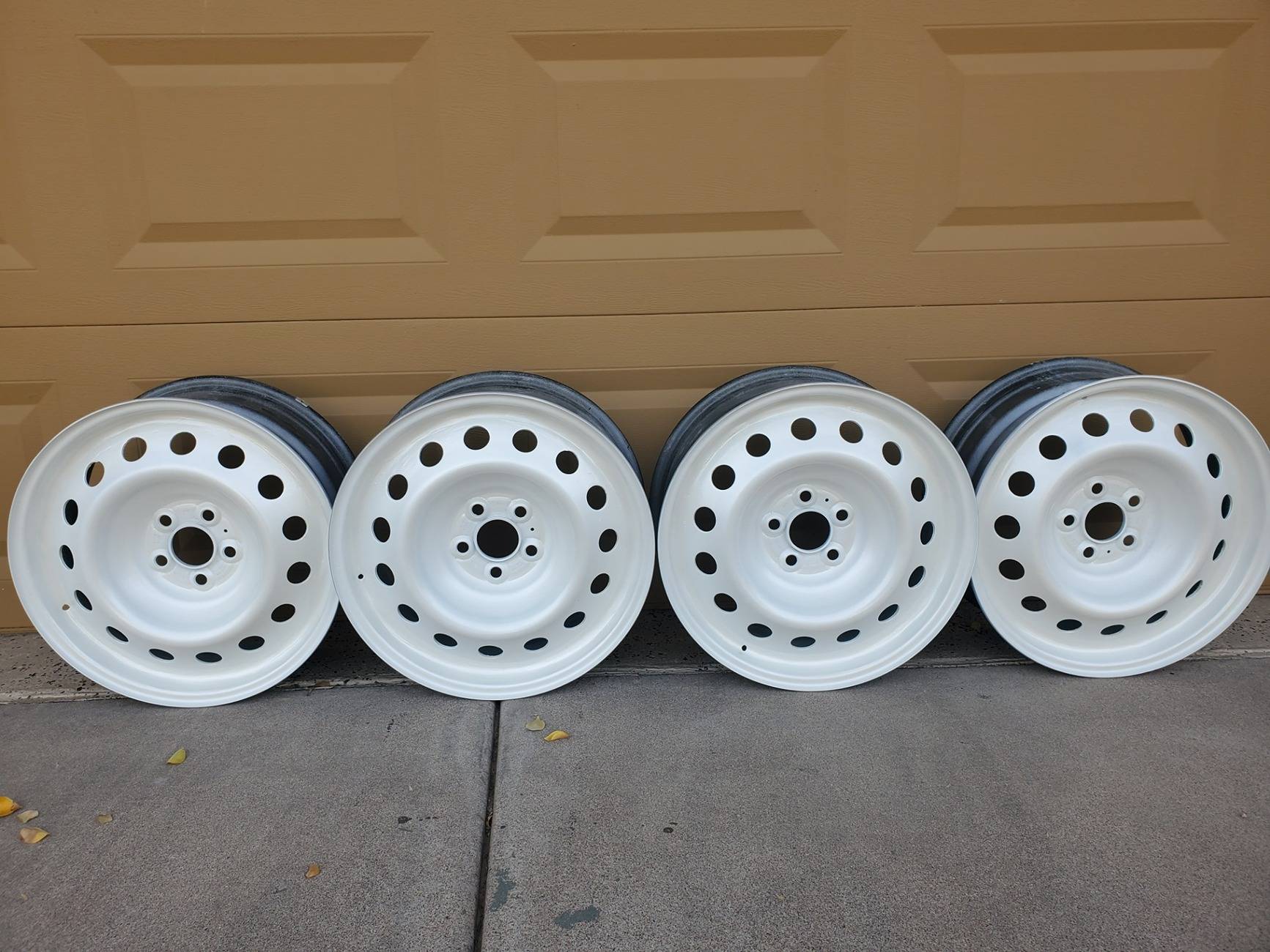 Ford Maverick White Painted Steelies $200 00