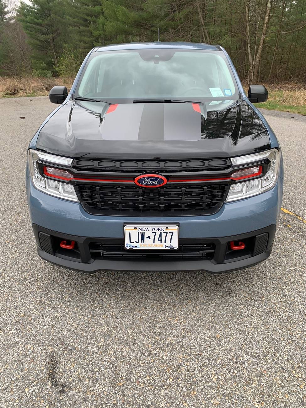 Ford Maverick Tremor emblem installed in grille bar IMG_4889