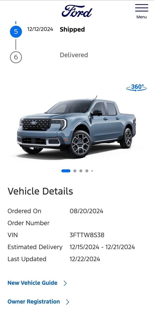 Ford Maverick 2025 Maverick Now Shipping! Received my Shipped update 1000017156