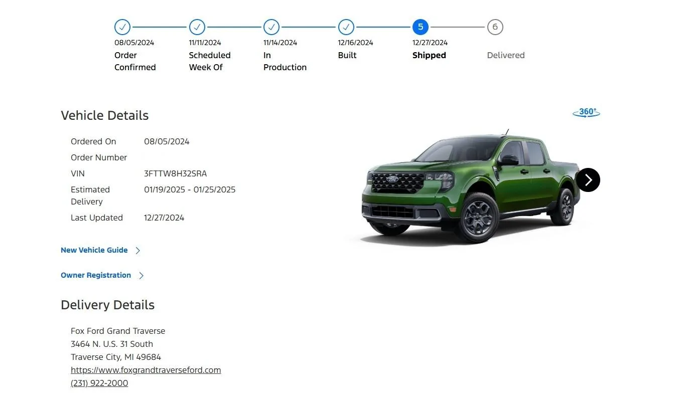 Ford Maverick 2025 Maverick Now Shipping! Received my Shipped update Shipped
