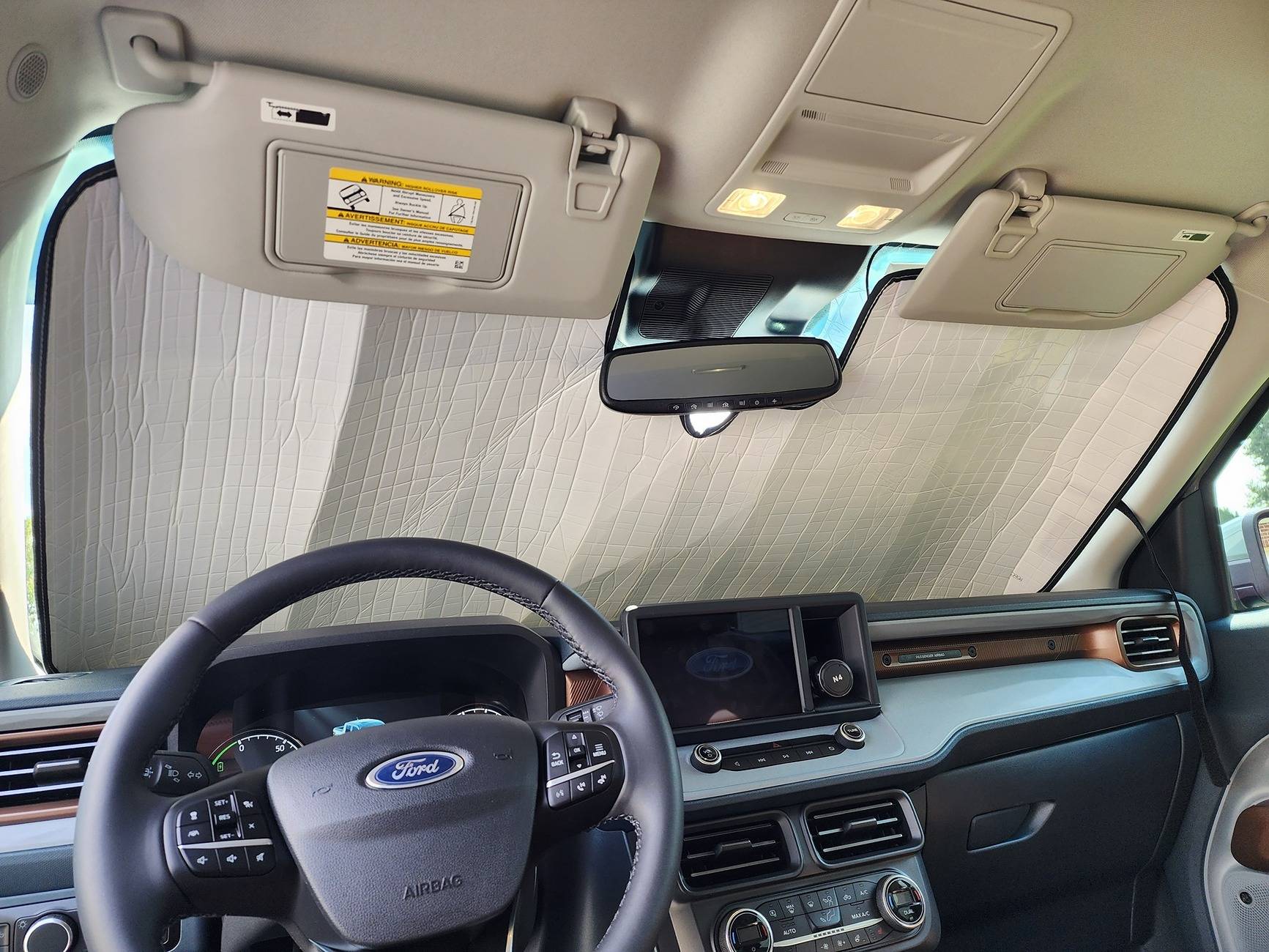 Ford Maverick HeatShield custom fit front windshield cover (silver) 2023-08-30 14.10.10