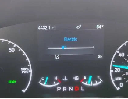 Ford Maverick hybrid meter on the dashboard hybrid meter