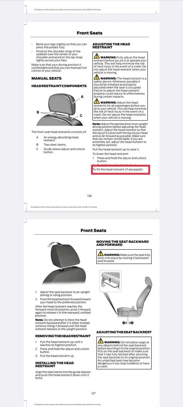 Ford Maverick TIL: Headrest adjustment IMG_20241228_162618