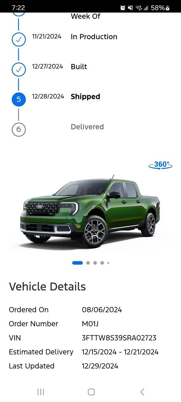 Ford Maverick 2025 Maverick Now Shipping! Received my Shipped update Screenshot_20241230_072235_Chrom
