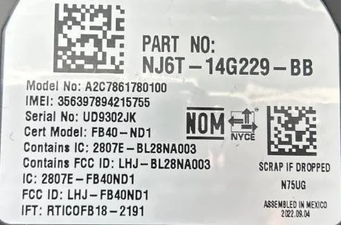Ford Maverick Removing the Telematics void the warranty? Ford TCU PN NJ6T-14G229-BB