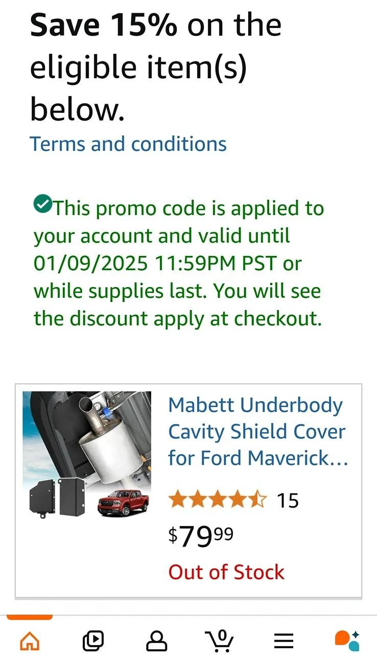 Ford Maverick Mabett | New Shipment of Underbody Cavity Shield Covers Just Arrived! 1000006655