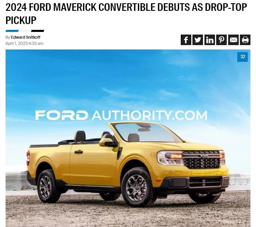 Ford Maverick (SIAP) Maverick: The Affordable, Practical Convertible The Market Is Missing Mav convert April 1 2023
