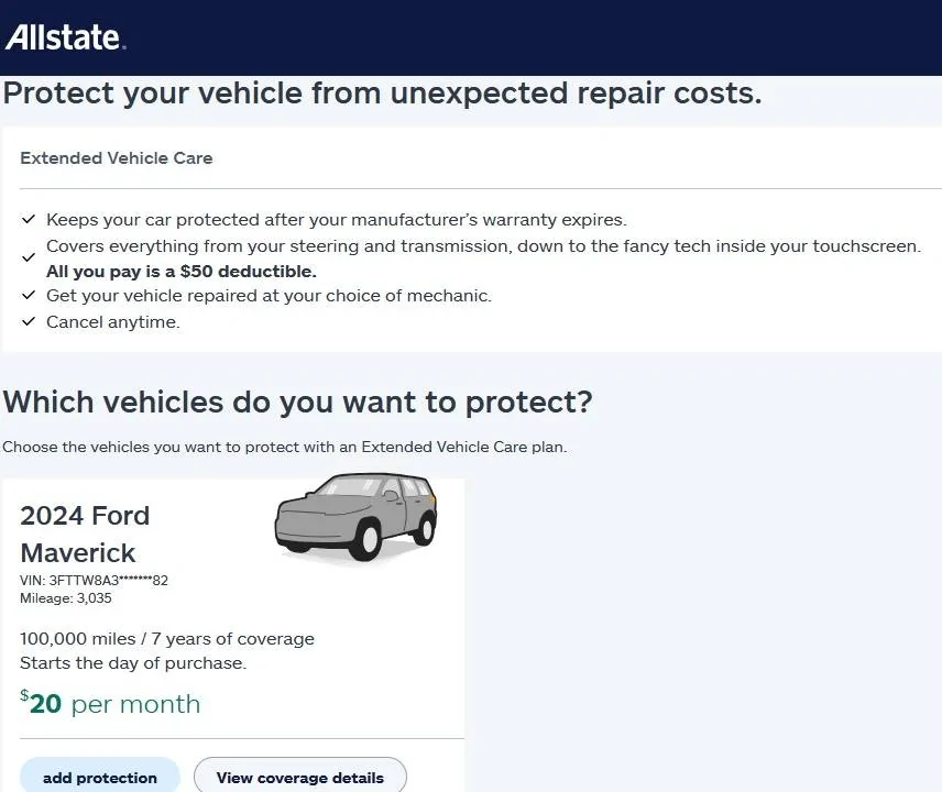 Ford Maverick Ford ESP from Granger and Flood? allstate-ford
