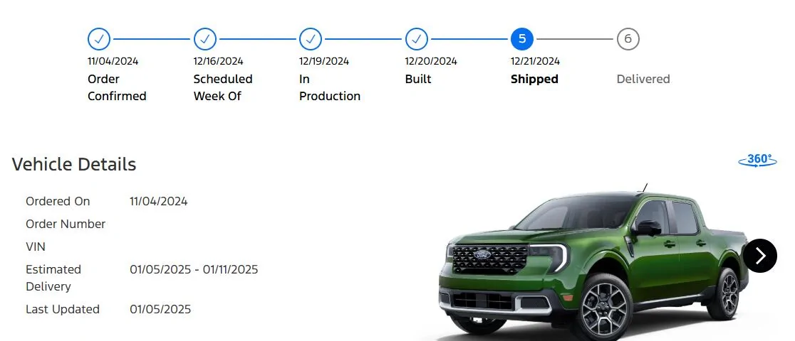 Ford Maverick 2025 Maverick Now Shipping! Received my Shipped update 1736448260148-oz