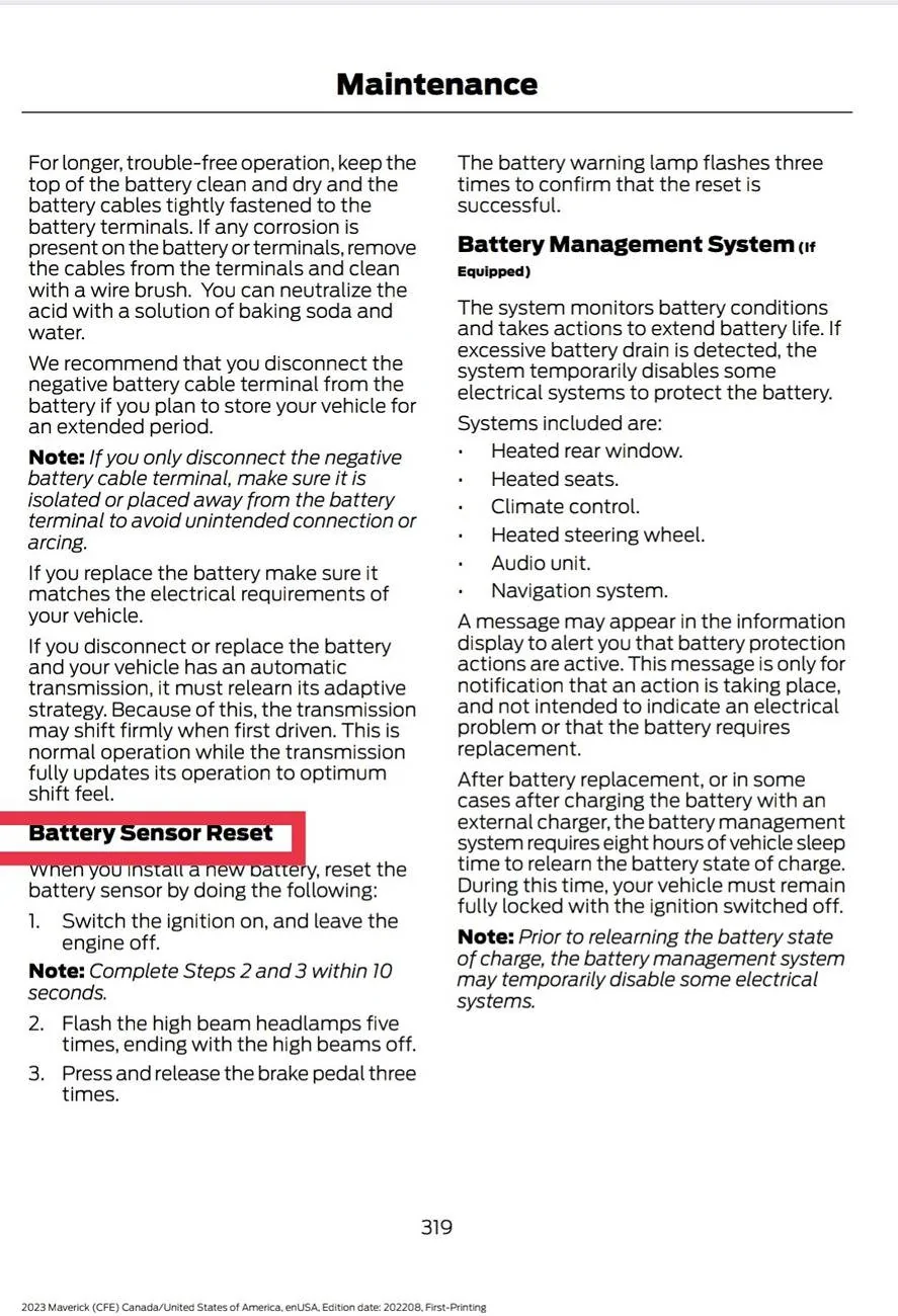 Ford Maverick Battery Drain issue 1736521839279-q4