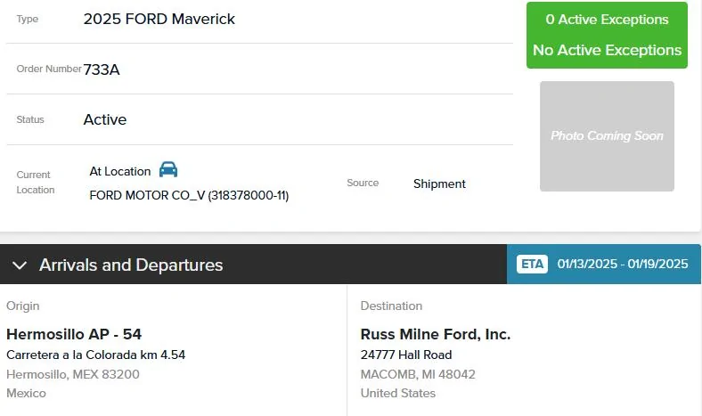 Ford Maverick Is anyone's 2025 Maverick being indicated as "shipped" 1736529583080-ts