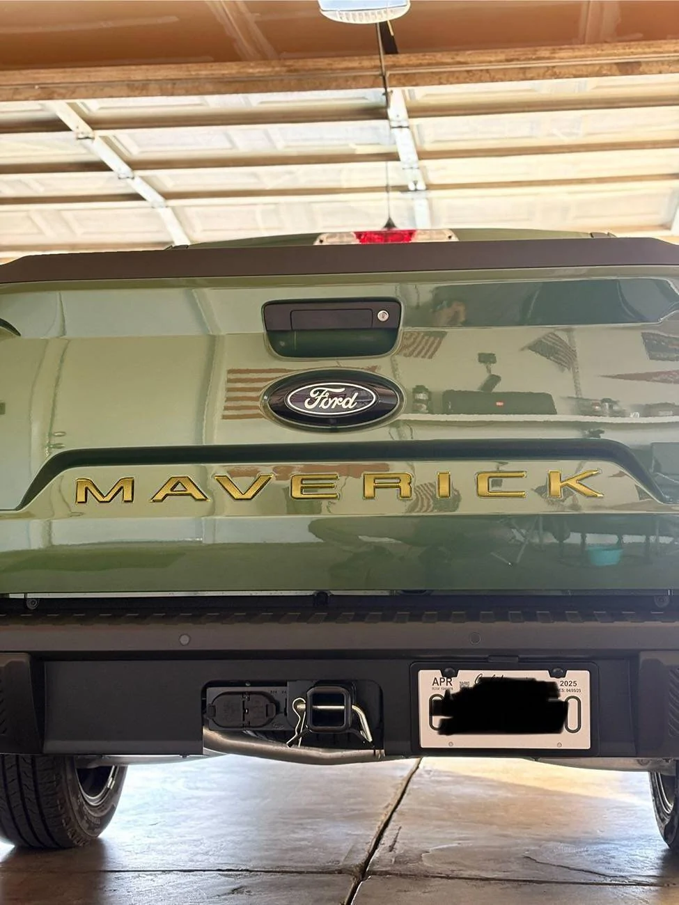 Ford Maverick Eruption Green Tailgate Lettering Color Choices mav_gold2