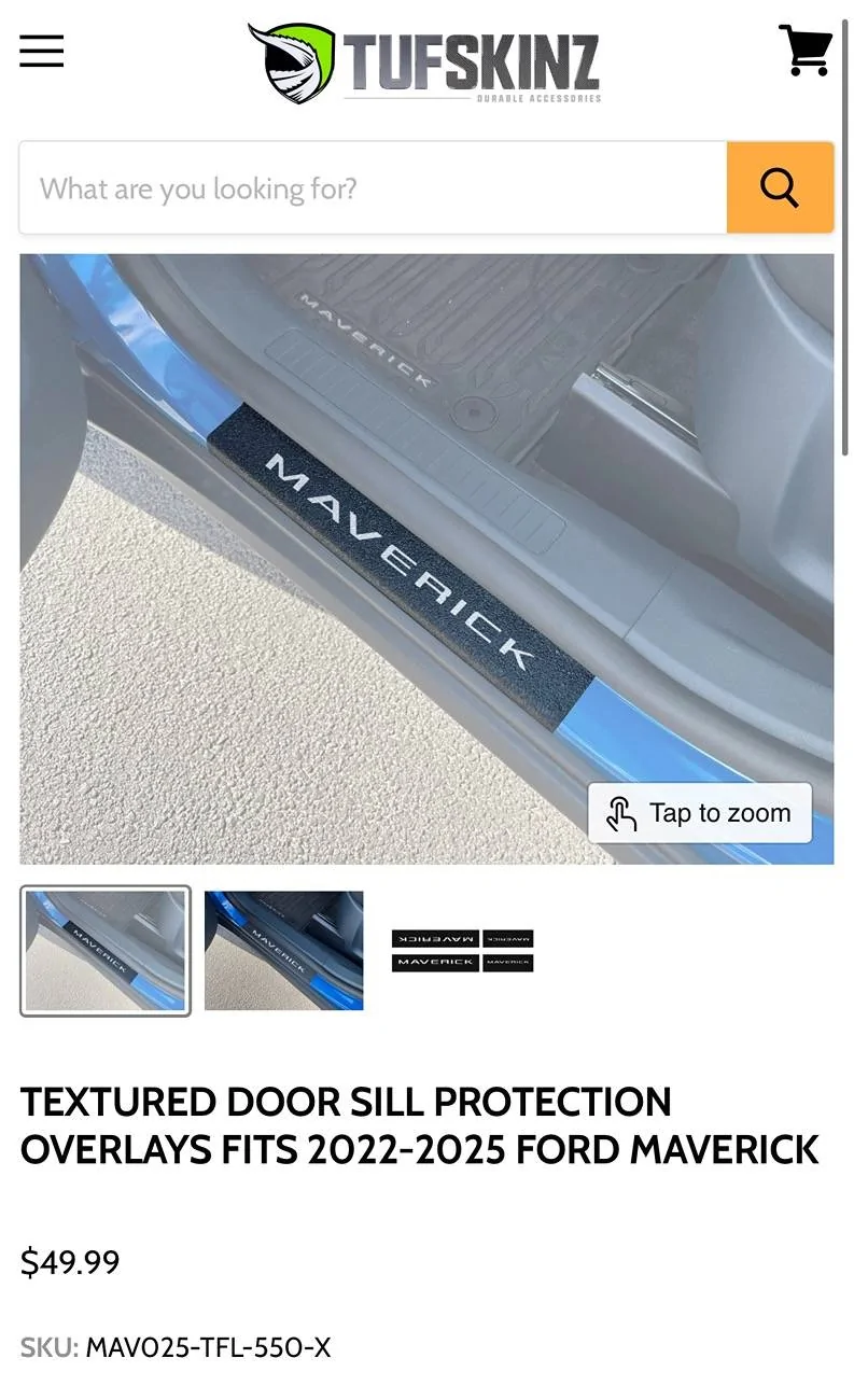 Ford Maverick Tufskinz Door Sill Protectors IMG_5090