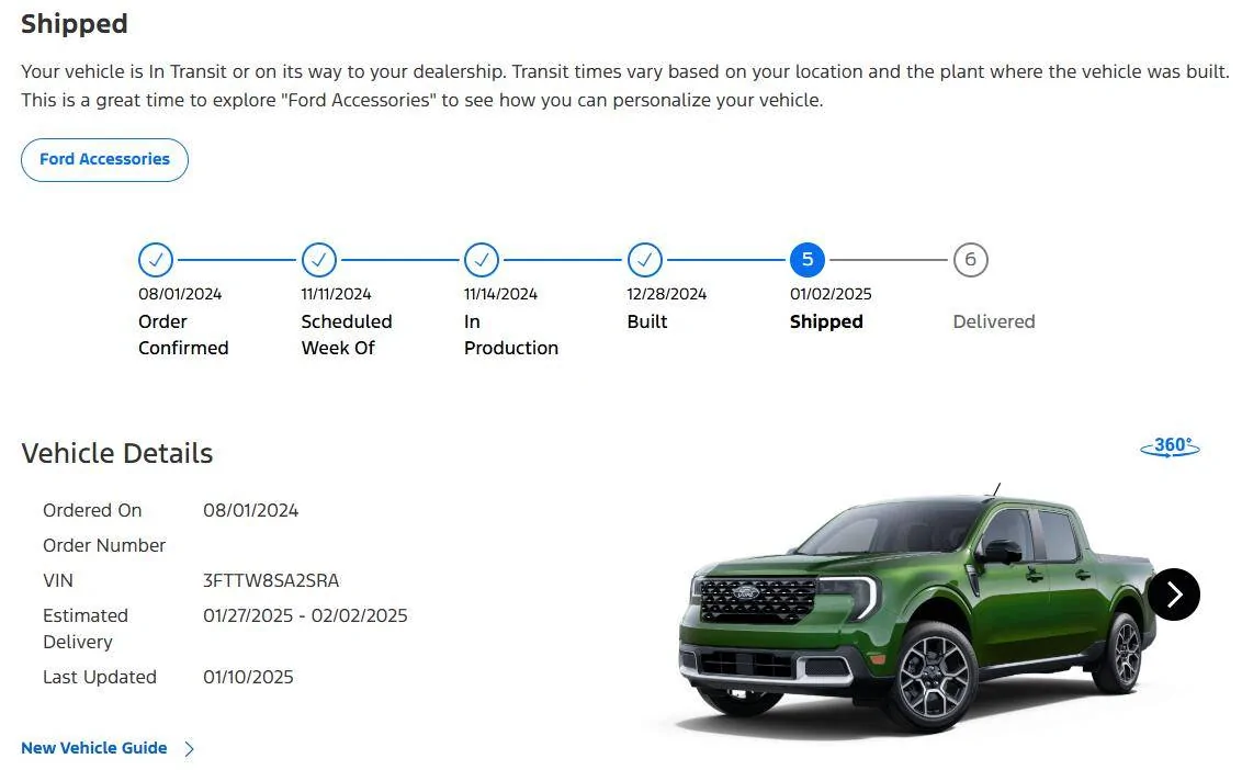 Ford Maverick 2025 Maverick Now Shipping! Received my Shipped update 1736790391128-ea