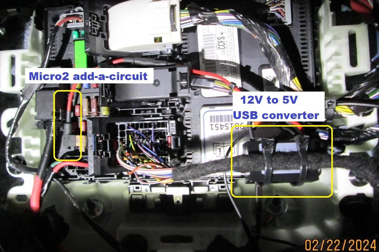 Ford Maverick Headliner vs rear dash cam wire USB Converter w notes