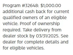 Ford Maverick $1000 Cash Back for current Edge owners Screenshot 2025-01-14 033022