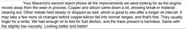 Ford Maverick Recent Oil Analysis blackstone_comments