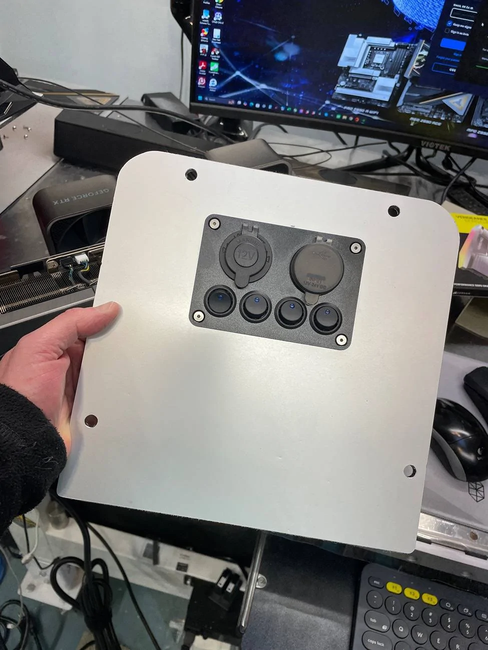 Ford Maverick 12v Charger Panel Mod for Bed Cubby IMG_6759
