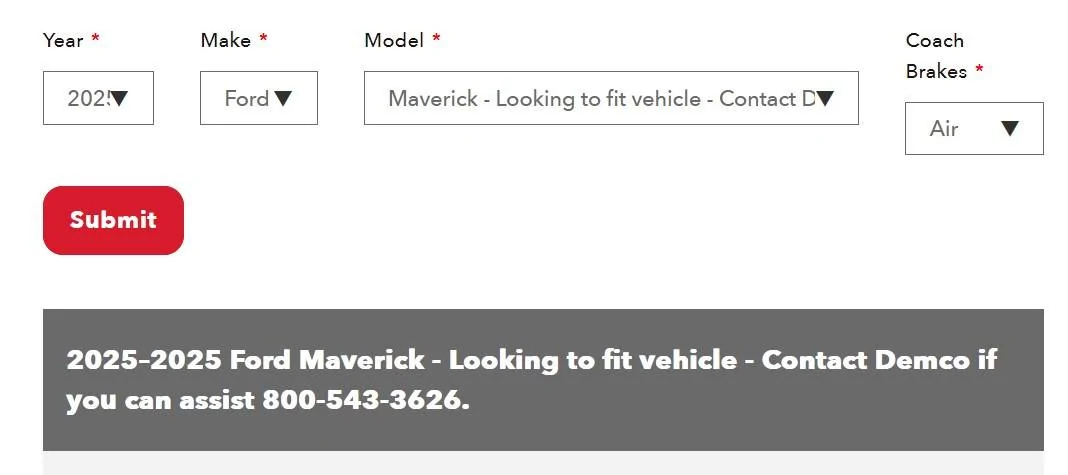 Ford Maverick Waiting to flat-tow a 2025 Maverick may take a long time. Screenshot 2025-01-19 124706