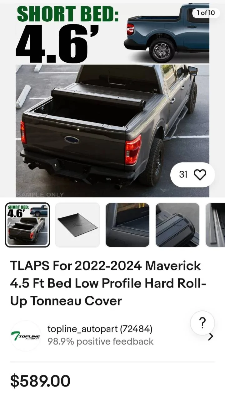 Ford Maverick Question for folks with rolling tonneau covers 20250123_070040