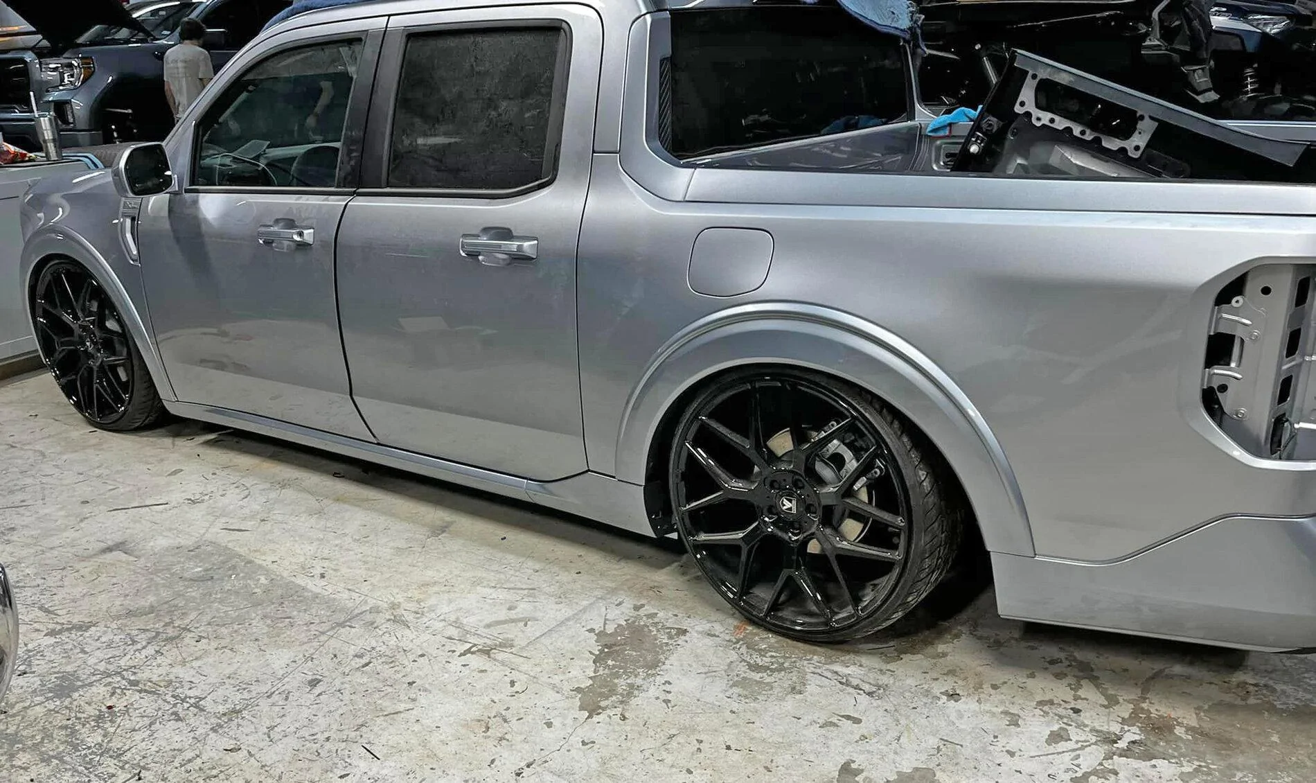Ford Maverick Lowered Maverick pickup haters look away! This is one slammed / dumped street truck 258708516_5599325290094273_8132772401697359592_n
