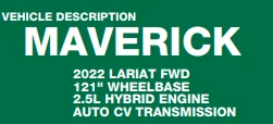 Ford Maverick Maverick hybrid delivered? 1638037840677
