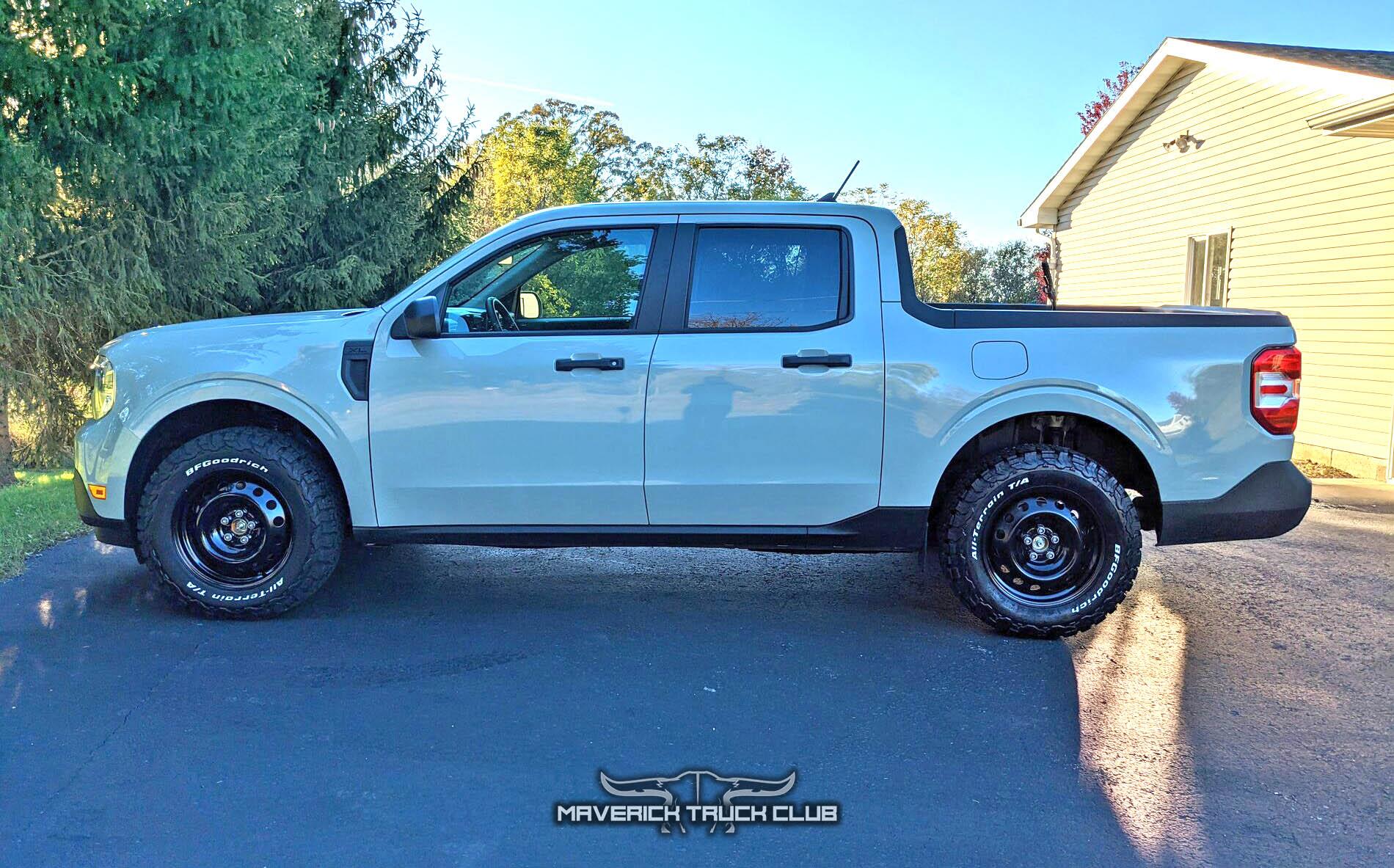 2022 Ford Maverick painted black steelies steel wheels on BFGoodrich KO2 245_65_17 3.jpg