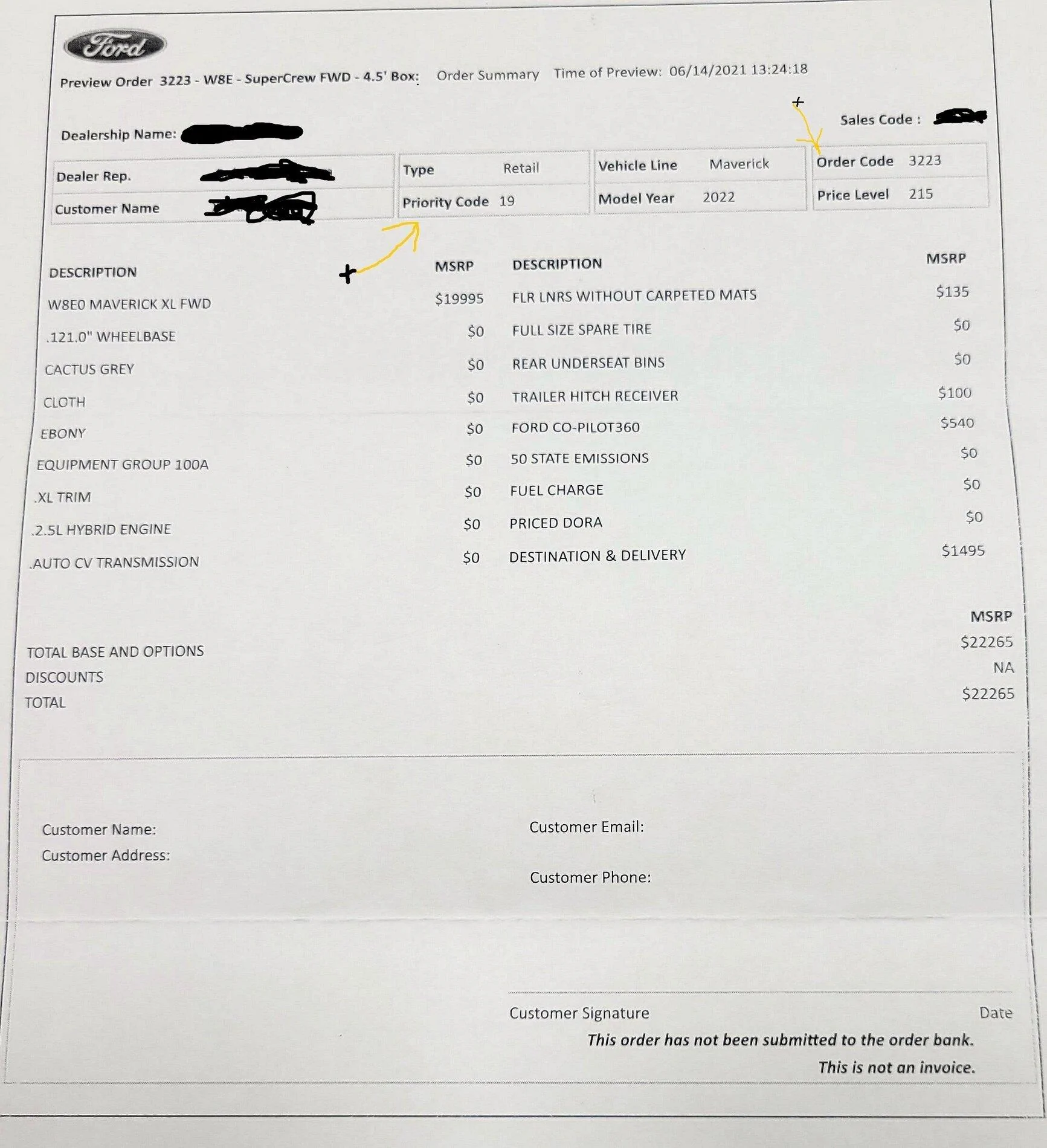 Ford Maverick Priority code 02 DoraBlk