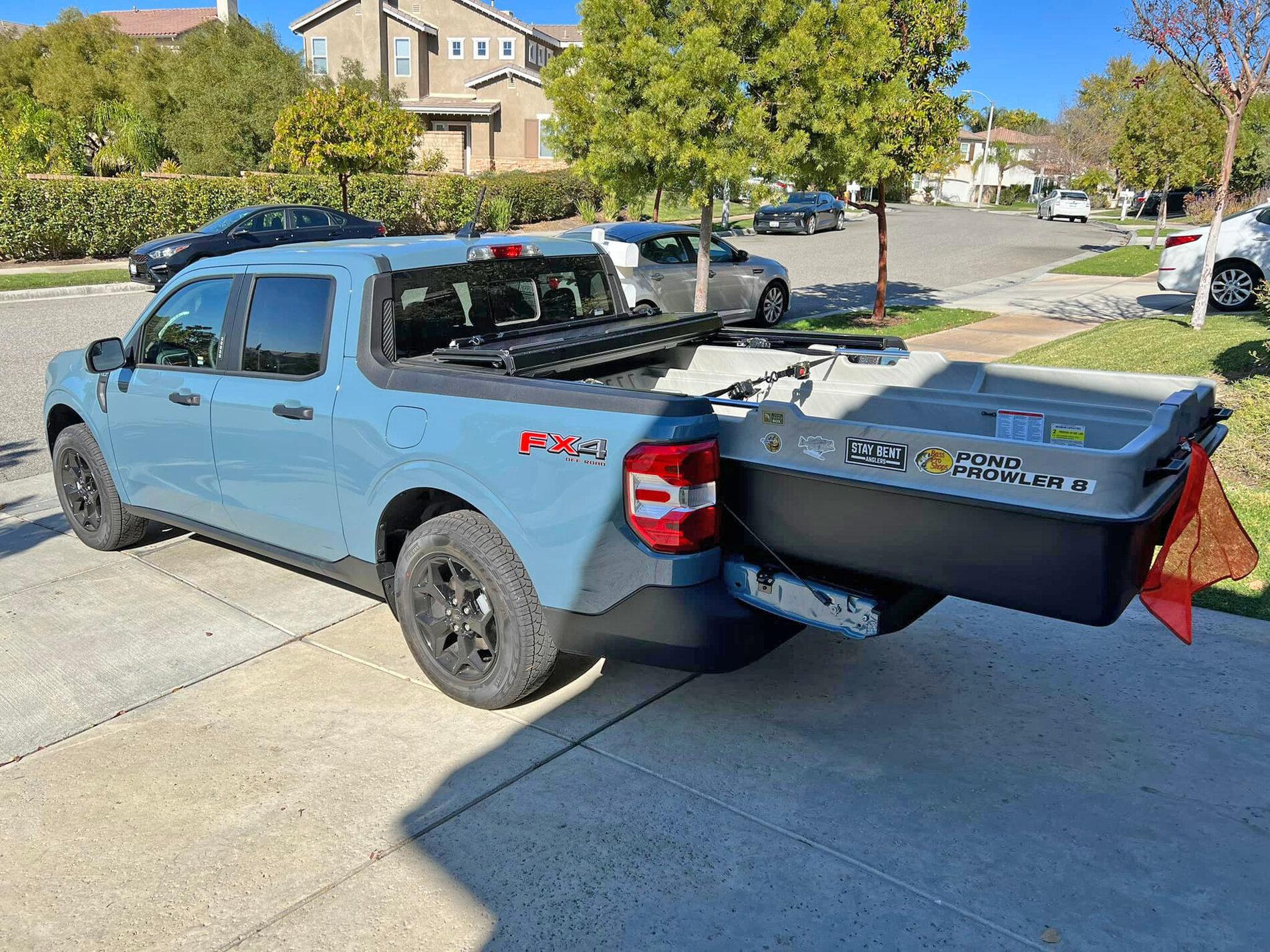 Ford Maverick What's your Maverick hauling in the bed? [Photos Edition] 2022 Ford Maverick pond prowler fishing boat
