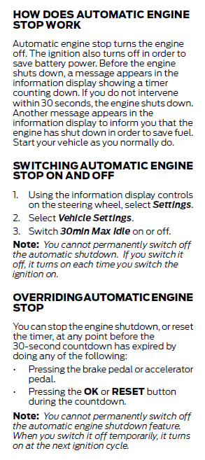 Ford Maverick Push button start - will vehicle shut itself off if you forget to power off? 1638304051097