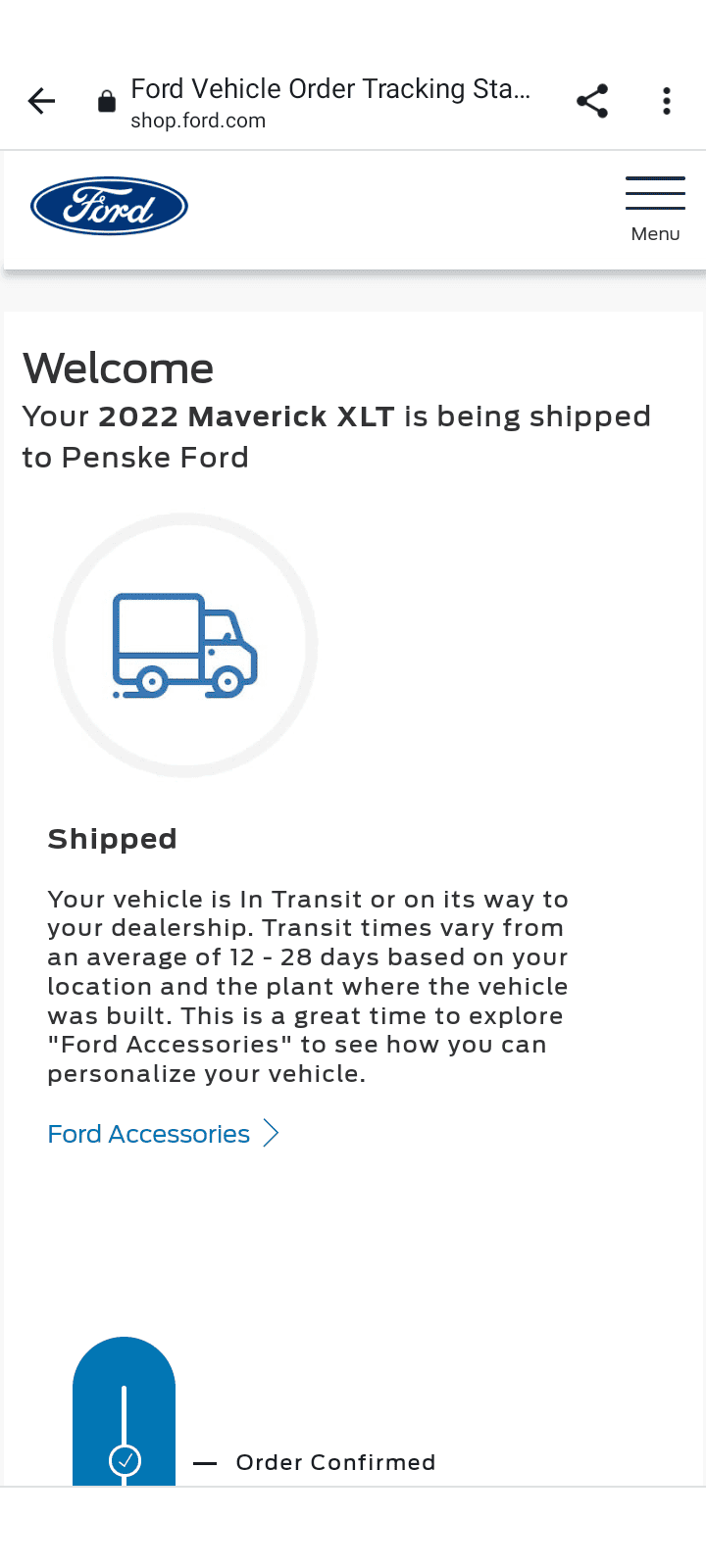 Ford Maverick Hybrid Maverick has shipped !!! 🙌 Screenshot_20211130-172018