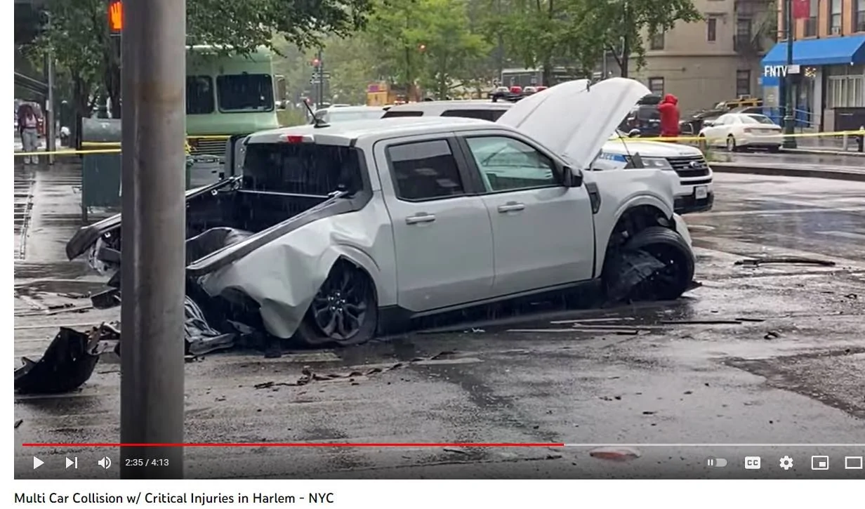 Ford Maverick Crash & Totaled. Unibody Bent Harlem NYC June2023  (5)