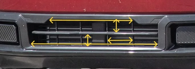 Ford Maverick 2025 front bumper facia opening dimensions new-grille-2025-maverick-xlt-hot-pepper-red-2-jpg